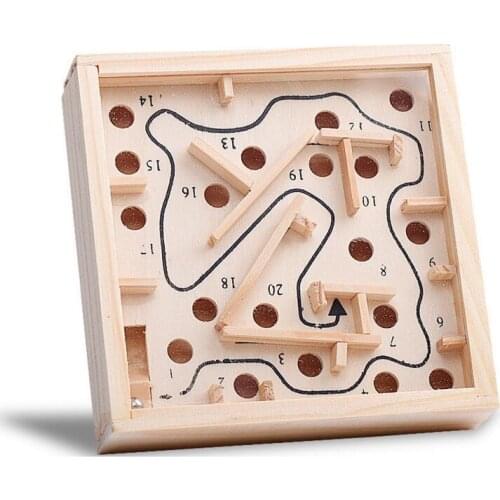 Mini Wooden Labyrinth Board Game Ball In Maze Puzzle Handcrafted Toys 11.5*11.5cm Children Educational Toys antistress Toy WYQ