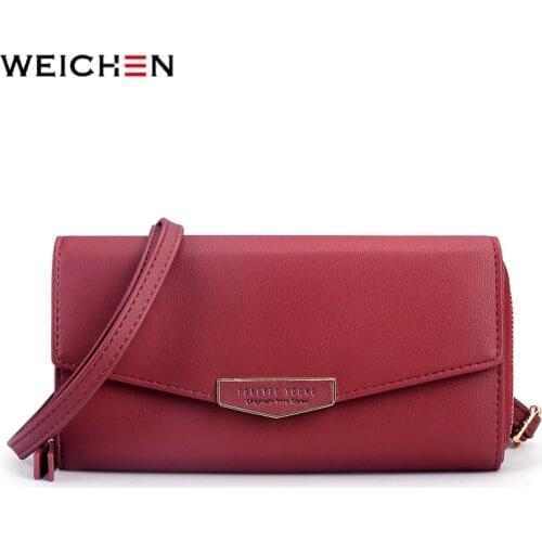 WEICHEN Multi-function Messenger Bag & Long Wallet Clutch For Women Mini Crossbody Purses Letter Pattern Envelope Shape Bolsas