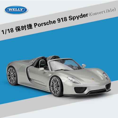 Welly 1: 18 Porsche 918 Spyder sports car simulation alloy car model toy gift