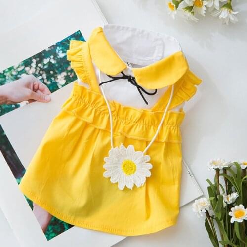 Fashion Dress Clothing Daisy Skirt Pet Dog Clothes Dogs Small Costume Cute Cotton Chihuahua Summer Dress XS-XL