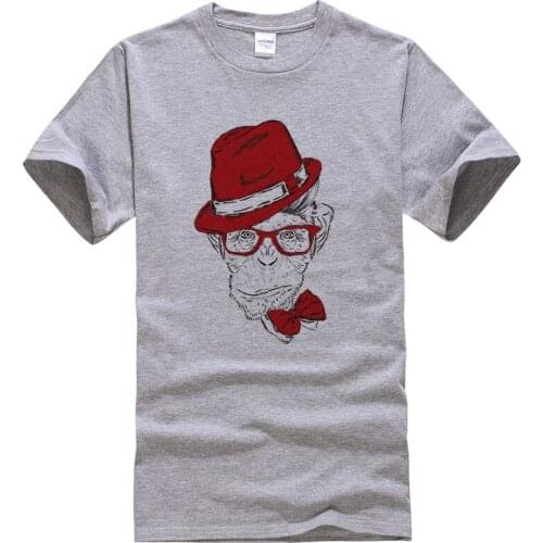 Men Women T Shirts Vintage Wear A Hat Ape Design T-Shirt Funny Anmial Orangutan/ Gorilla Graphic Tees Shirt Man Tops