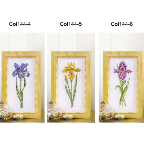 Fishxx Cross Stitch Col144 Three Colors Iris Flower Bouquet Plant Flower Triptych Home Painting Small Picture Kit