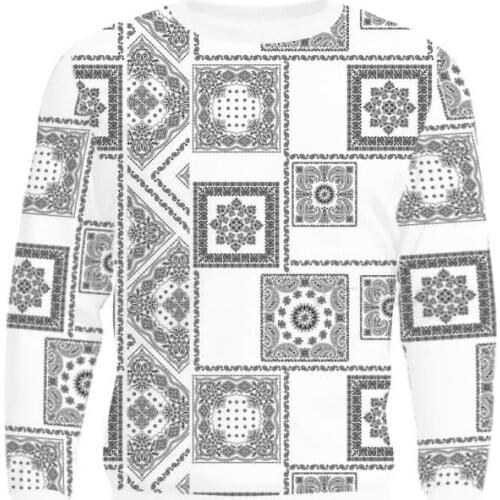 New Fashion Men Women 3D Printed Bandana Sweatshirt Paisley Sleeve T Shirt Sport Pullover Tops Tees v8