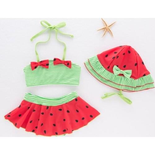 Baby Girl Split Swimsuit /Lovely Watermelon Baby Girl Swimsuit/Children Three Pieces Swimwear3201