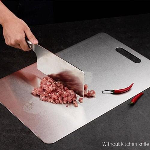 Chopping Block Rectangle 304 Stainless Steel Fruit and Vegetable Cutting Hanging Kitchen Accessories Household Silver