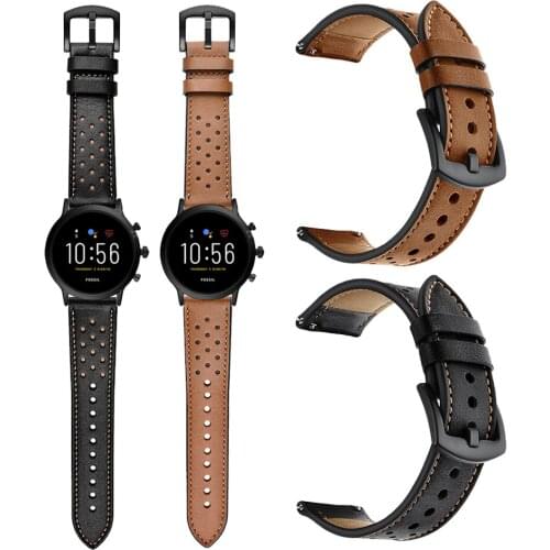 High quality Genuine Leather Watchband For Fossil GEN 5 Strap Band for Fossil Sport 43mm GEN 4 Smart Watch Bracelet Correa