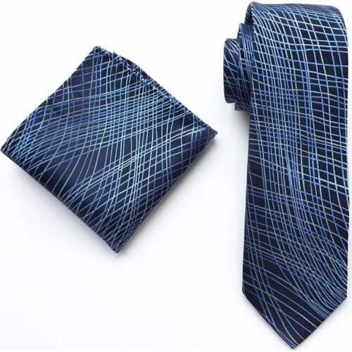 Ricnais New Arrivel Handkerchief Tie Set Silk Jacquard Weave Neck Tie For Men Pocket Square Corbatas Hombre Hanky Suit Wedding