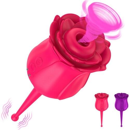 Rose Shape Powerful Oral Licking Sucking Vibrator Vagina Nipple Sucker Sex Toys for Women Intimate Goods Clitoris Stimulation