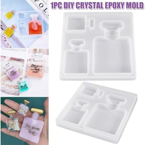 Silicone Perfume Bottle Patch Mold DIY Making Crystal Epoxy Resin Crystal Mould for Girls Ladies DIY Making Gifts Decoration