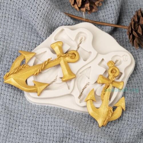 DIY Anchor Lace Shape Silicone Mold Resin Kitchen Baking Tool DIY Cake Chocolate Candy Fondant Moulds Dessert Pastry Decoration