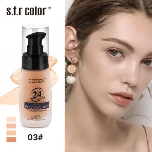 Long lasting Liquid Foundation Full Coverage With Oil-free Concealer Cream Natural Makeup Lightweight And Waterproof TSLM1