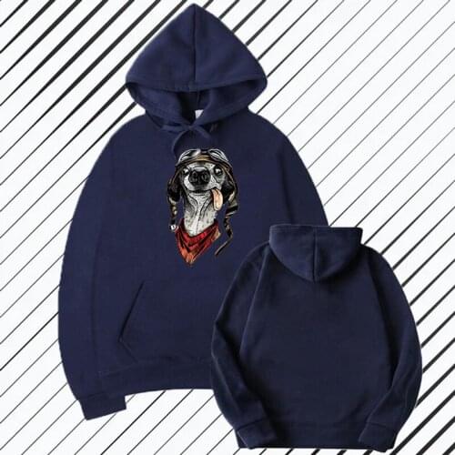 Spring Autumn Mens Hooded Sweatshirt Loose Fleece Harajuku Cartoon Dog Printed Fashion Trend Casual Male Tracksuit Plus Size