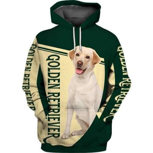 CLOOCL Golden Retriever Men Hoodies 3D Animals Printed Design Men Clothing Unisex Casual Harajuku Streetwear Women Hoodie