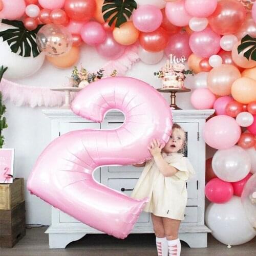 40inch Pastel Baby Blue Pink Foil Number Balloon 1 2 3 4 5 6 7 8 9 Birthday Party Baby Shower Wedding Decoration Festival Ballon