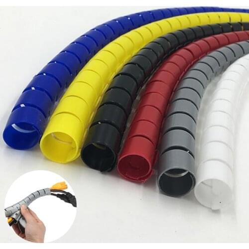 High quality PE spiral wrapping cable organizer braided sleeving cables cord protector shrinkable tube for appliances 1M