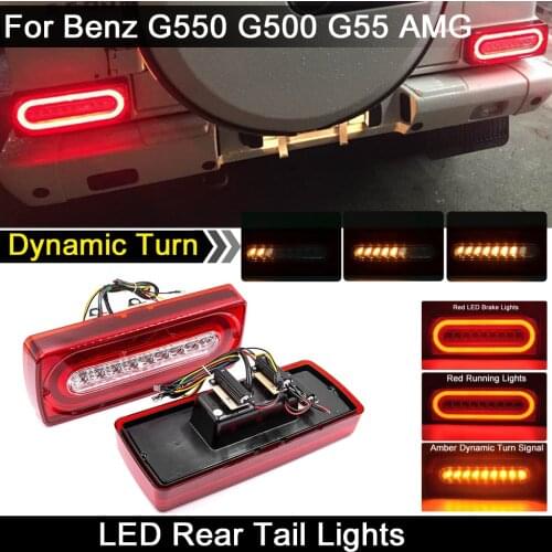 2pcs LED Rear Tail Lamp 3-IN-1 Dynamic Turn Signal Light Running light Brake Light For Benz W463 G-Class G55 AMG G500 G550