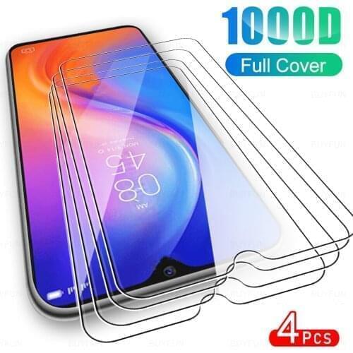 4Pcs Full Cover Protective Glass For Tecno Spark 6 Go Phone Glass Screen Protector Film For Camon 15 12 Pro Air 5 12Air 6Go 6Air