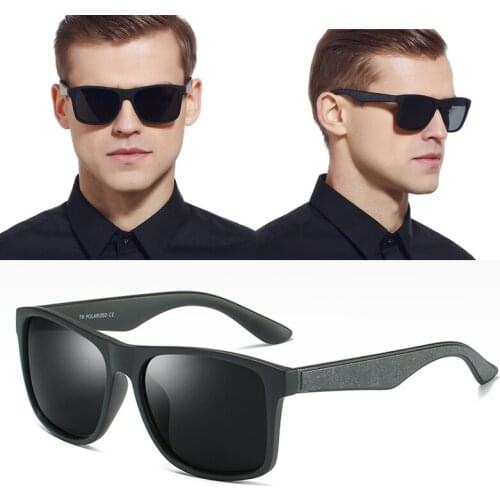 FEISHINI 2020 High Quality Sunglass Women Vintage Light Plastic Titanium Black Square Sunglasses Polarized Men UV400 Protection