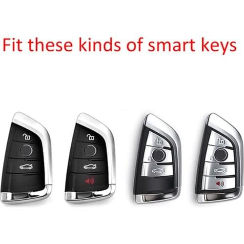1 Set Car Key Case Molding Holder for BMW X1 X2 X3 X5 X5M F15 F85 X6 X6M Fob Shell Protecor Carbon Fiber Color Key Case for Cars