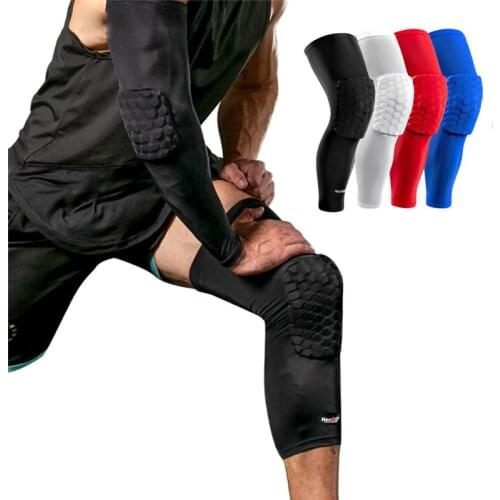 1 pcs Ultralight Elastic Breathable Long Leg Sleeve Knee Pads Football Basketball Volleyball Protector Sports Safety Calf Pad