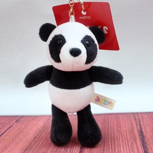 10PCS 15cm Panda Car Decoration S Bag Plush Mini Pendant Keychain Doll Ring Toy