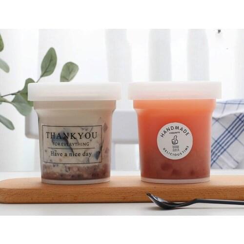 10pcs Net red biscuits chocolate candy jar 500ml large frosted transparent ice cream pudding jelly yogurt plastic favor boxes