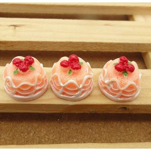 10pcs/lot resin flat back kawaii simulation food strawberry ice cake 15*12mm decor crafts bonsai home DIY