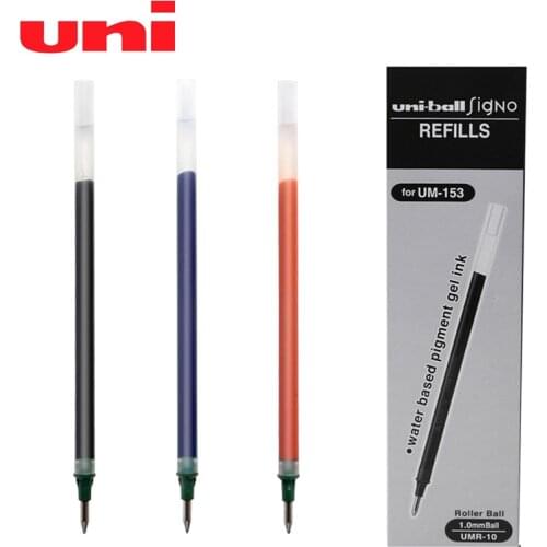 12PCS Japan UNI UMR-10 Neutral Refill 1.0mm Water Refill Student for UM-153 Signature Pen The Tip of The Pen Is Round and Smooth