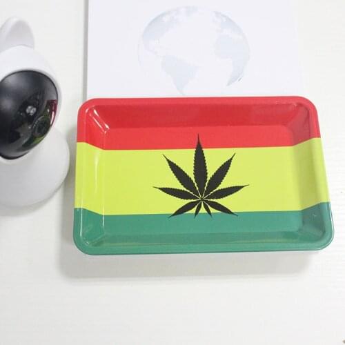 180mm*125 mm Cigarette Smoking Papers Accessories Dish Unisex Table Small Metal Tobacco Storage Plate Discs for Herb Grinder