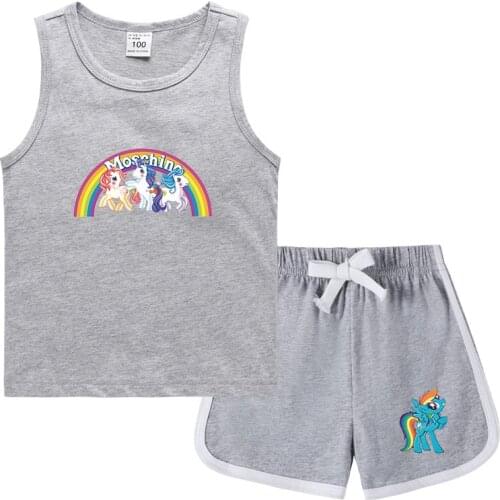 My Little Pony 2/pcs Summer Toddler Baby Clothes Kids Boys Girls Cartoon Vest Top + Pants Suit Childrens Outfit Clothing Sets