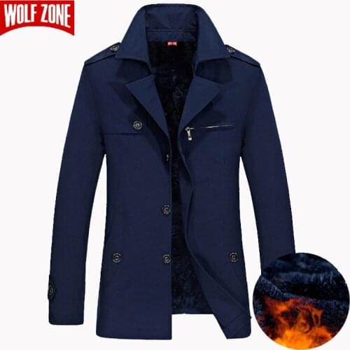 2018 Brand Business Casual Long Section Winter Jacket Men Trench Coat Fashion Windbreaker Mens Overcoat Warmth Plus Size M-5XL