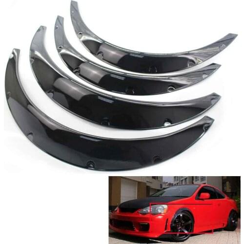 4PCS Car Fender Flares Arch Wheel Eyebrow Protector mudguards Sticker Trims Strip Universal Fit most Car
