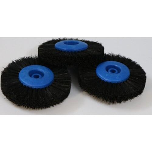 5piece/lot Dental Blue Polishing Brushes 4 Row Black Bristle Circular Rotary Brush Wheel on Plastic Hub Cleaning Dental Polish