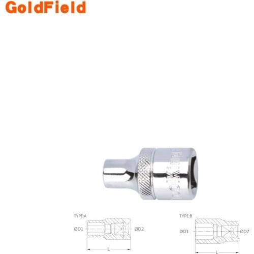 7pcs 6.3mm 1/4" spline socket hexagon Socket Set CRV Hand Tools Socket Hex Repairing Tool type B