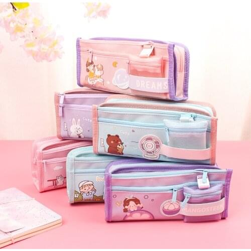9 Inch Canvas Pen Holder , Space Series Pencil Box , Unicorn Pencil Case , Large-capacity Stationery , Makeup Brush Storage Box