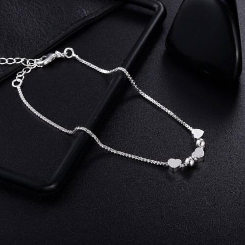 925 Sterling Silver Necklace 18 inches Box chain Elegant heart Pendant For Women Fashion Jewelry Mothers Christmas Gifts