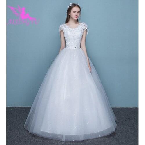 AIJINGYU 2021 elegant Customized new hot selling cheap ball gown lace up back formal bride dresses wedding dress FU125