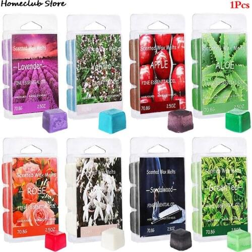 Scented Wax Melts Air Freshener, Soy Wax Warmer Cubes Rose Sandalwood Tea Aloe Lavender Jasmine Vanilla Green