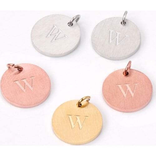 ASON 10pcs/Lot A-Z 26 Initial Letter Pendant Stainless Steel Letter Gold Charms Pendant For Necklace and Bracelets DIY Jewelry