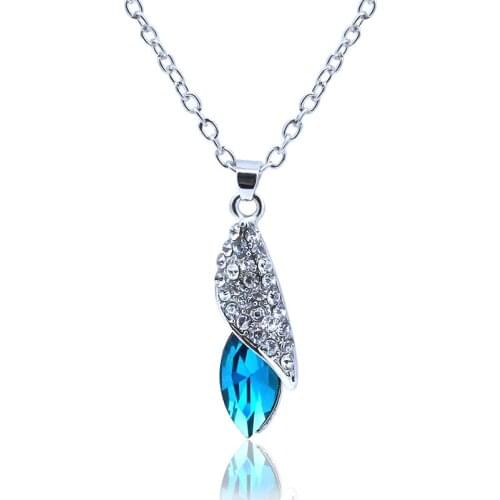 Shiny Drip Clear Austria Crystal Water Drop Pendant Luxury Necklace for Women Fashion Jewelry