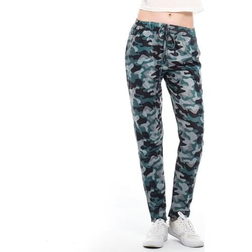 Women Camouflage Pants Camo Casual Cargo Joggers Military Army Harem Trousers Loose Elastic Waist Lace-up Trouser