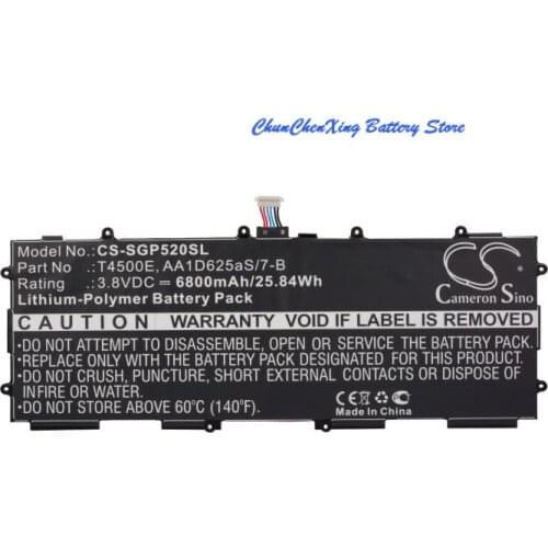 Cameron Sino 6800mAh Battery AA1D625aS/7-B, T4500E for Samsung Galaxy Tab 3 10.1, GT-P5200, GT-P5210, GT-P5220