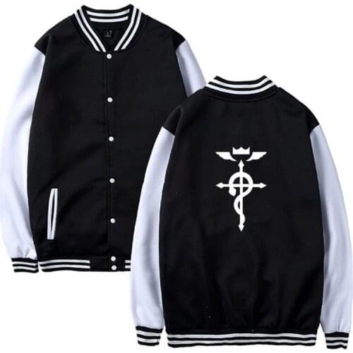 Fullmetal Alchemist Harajuku Anime Printed Bomber Jacket Men Women Uniform Coat chaqueta hombre Mens Sweatshirt Oversize Hoodies