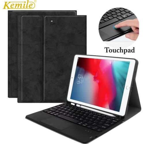 Touchpad Keyboard Case for iPad 9.7 2017 2018 5th 6th Air 1/2 9.7 Pro 11 10.5 Cover With Pencil holder funda touchpad Keyboard