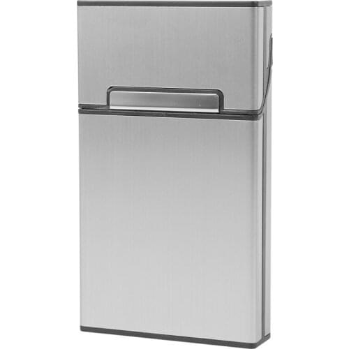 New Ultra Thin Fashion Pipes Creative Personality Cigaret Case Slim Metal Cigarette Box Gift Box Women Cigarette Holder(silver)