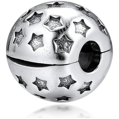 CKK Fits Pandora Bracelets 100% 925 Silver Clip And Clasp Charms Pentagram Original Sterling Silver Beads