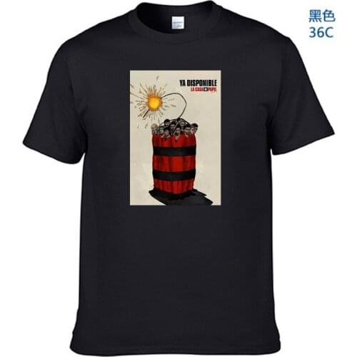 La Casa De Papel Mens T Shirts Money Heist TV Men Short Sleeve Cotton Tshirts for Boys House of Paper T-Shirt Male Tops