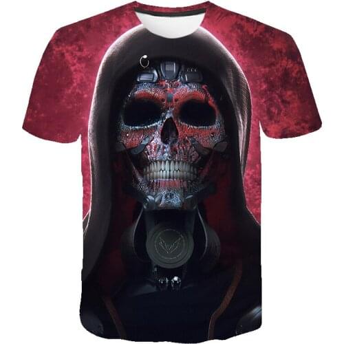 3D Terror Funny Skulls Pattern Print mens t-shirts Summer Fashion Personality Hip Hop Street T-Shirt O-Neck Breathable tshirt