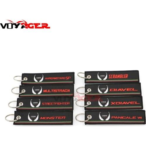 Motorcycle Embroidery Collection Keychain For DUCATI HYPERMOTARD SP STREETFIGHTER MULTISTRADA series Key ring Key hanging buckle