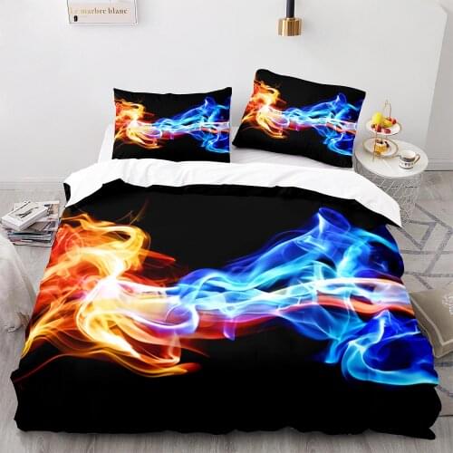 Colorful Flame Bedding Set Single Twin Full Queen King Size Ice And Fire Blaze Bed Set Children Kid Bedroom Duvetcover Sets 002